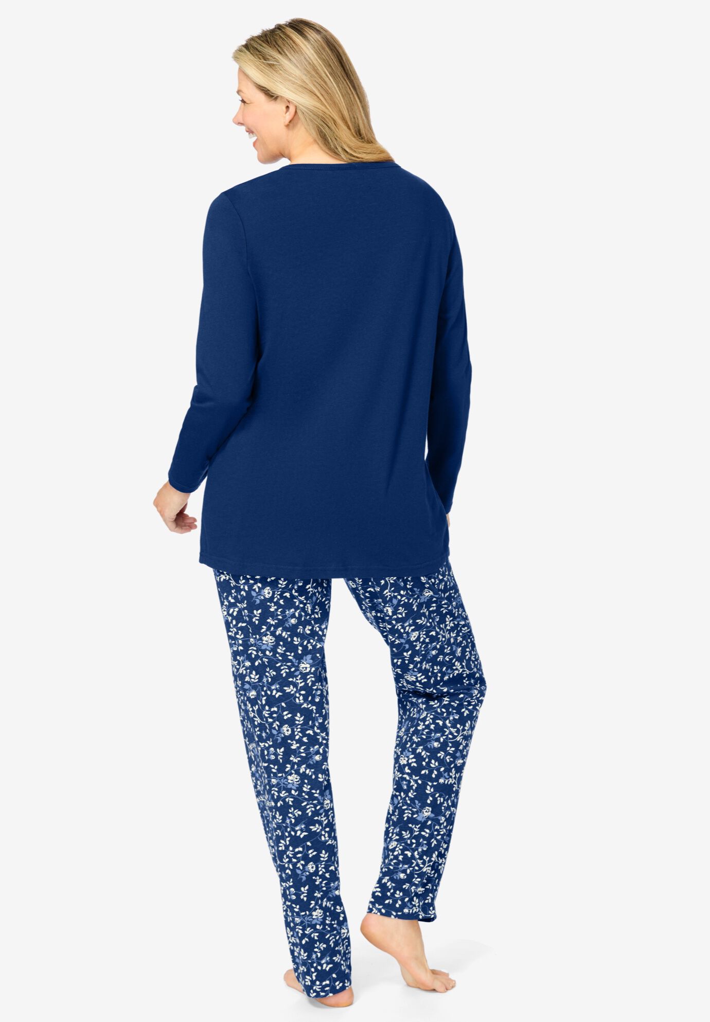 Henley PJ Set , CLASSIC RED IVORY, on-hover image number 1