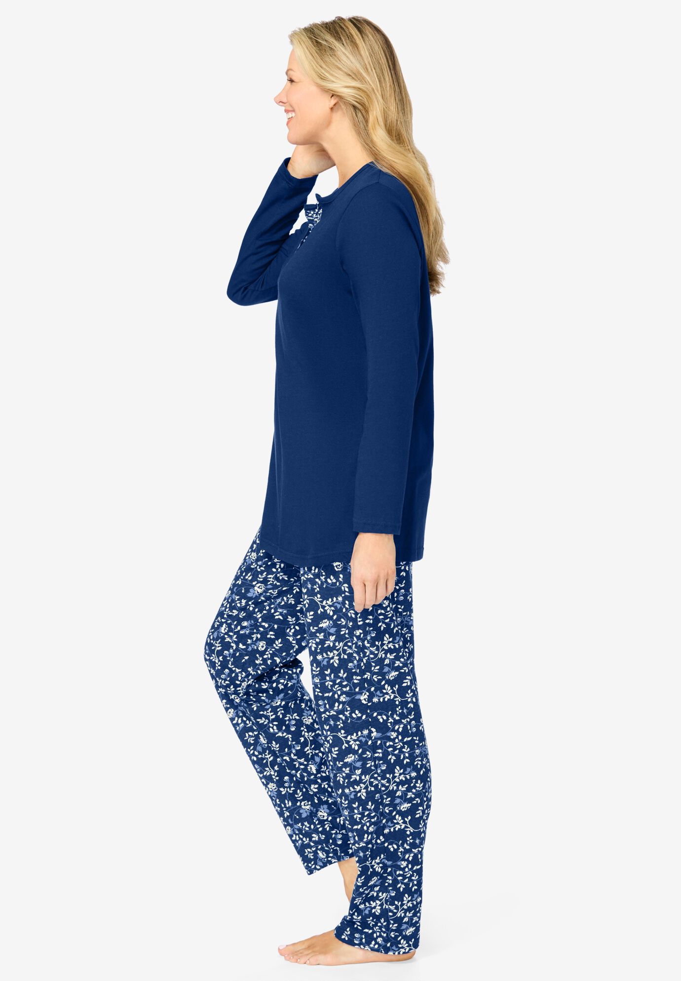 Henley PJ Set , CLASSIC RED IVORY, alternate image number 2