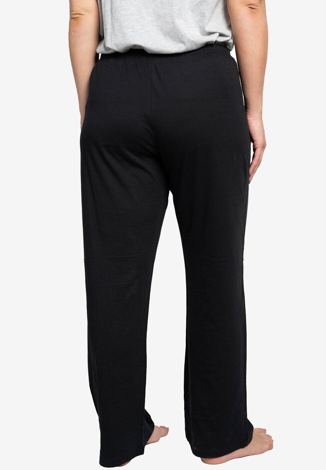 Womens Plus Size Disney Eeyore Sitting Lounge Pants Drawstring Waistband Black, , on-hover image number 1