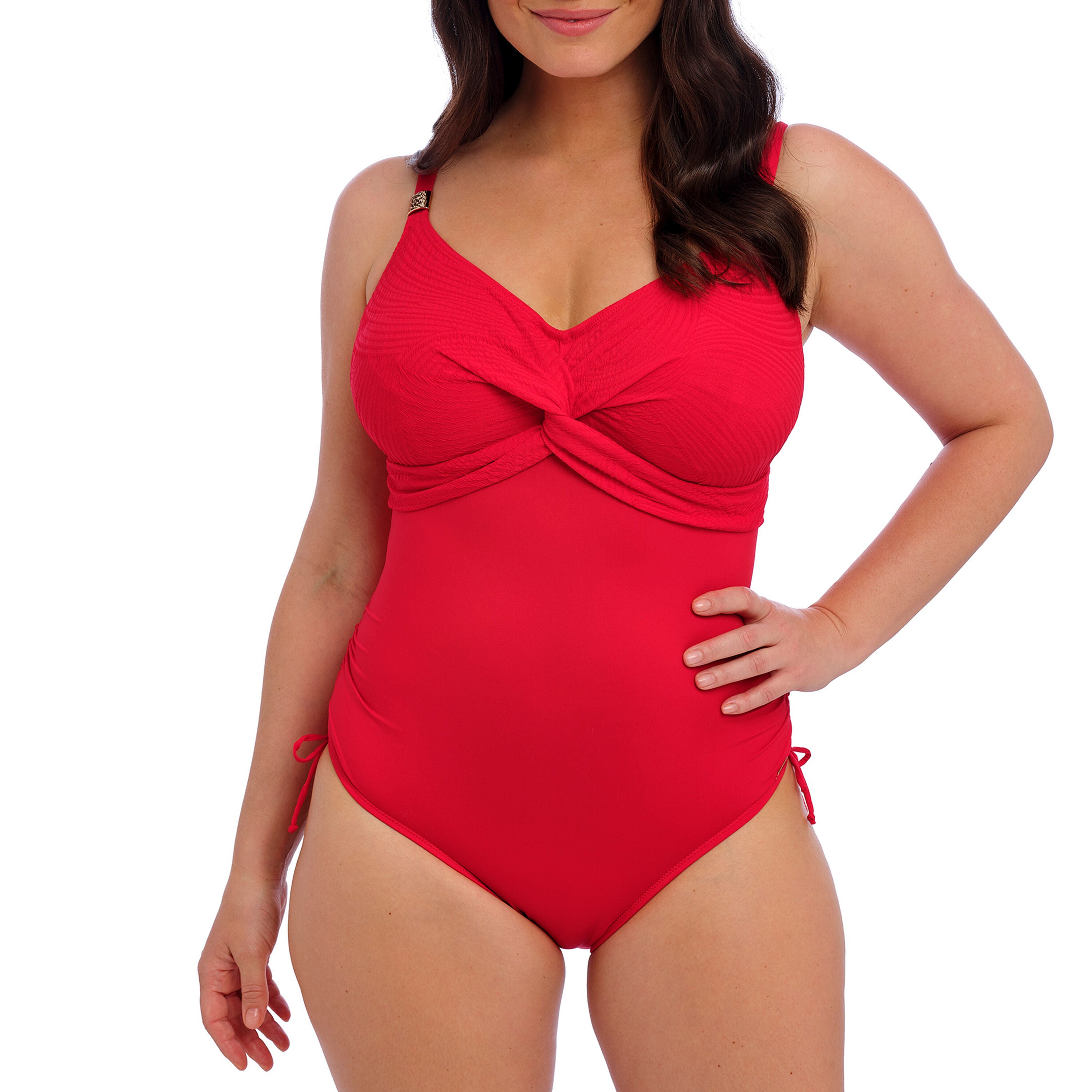 OTTAWA UW TWIST FRONT SWIMSUIT WITH ADJUSTABLE LEG, RADIANT RED, hi-res image number 0