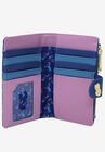 Loungefly X Disney Women'S Stitch Snap Flap Wallet Pineapples Flowers Blue Wallet, , alternate image number null