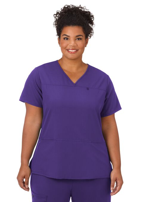 Jockey Scrubs Women's True Fit Crossover V-Neck Top, PURPLE, hi-res image number null