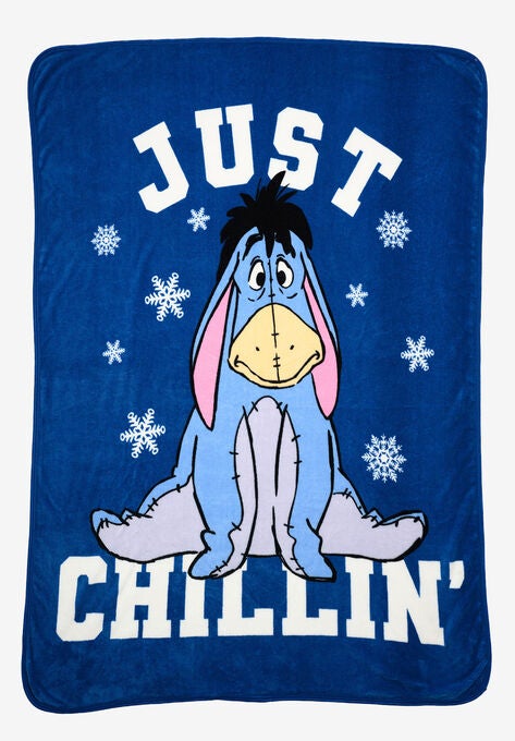 Disney Eeyore Plush Blanket 46" X 60" Just Chillin Blue, BLUE, hi-res image number null