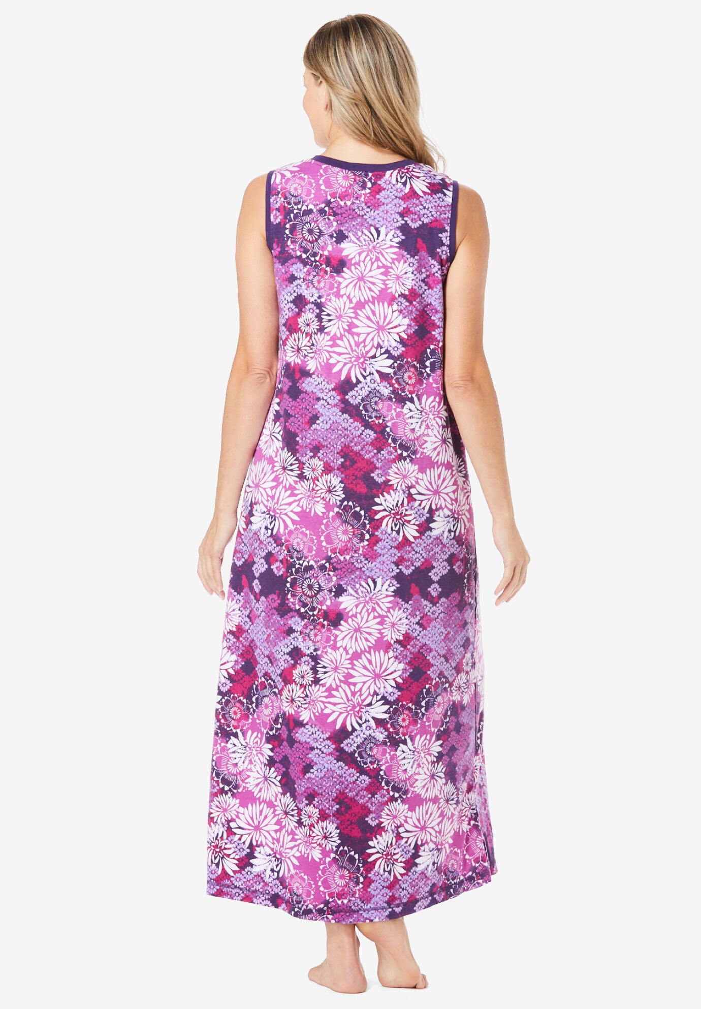 Trapeze V-Neck Lounger, RICH VIOLET BLOOMING, on-hover image number 1