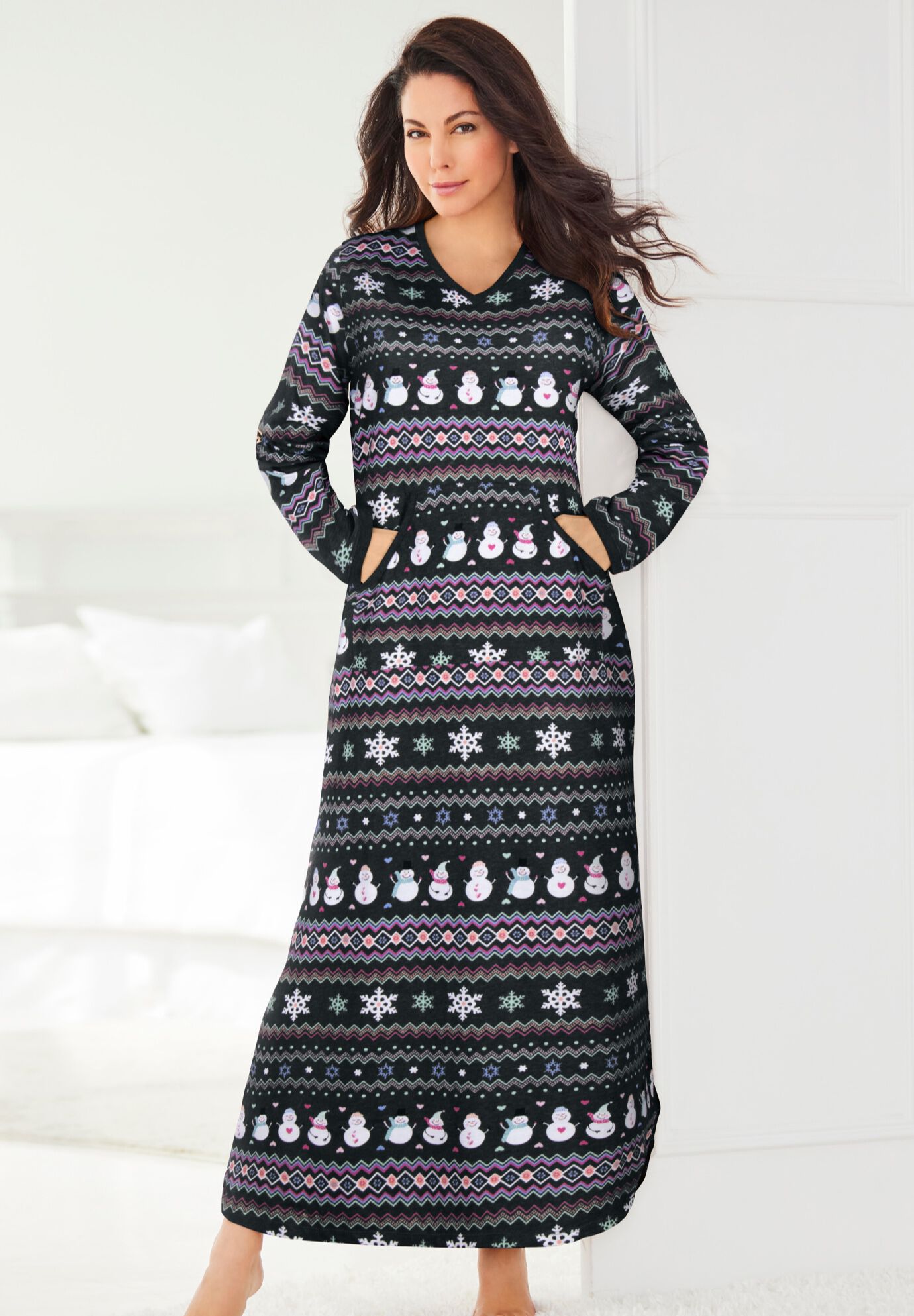 Long Printed Sleep Shirt , , alternate image number 4