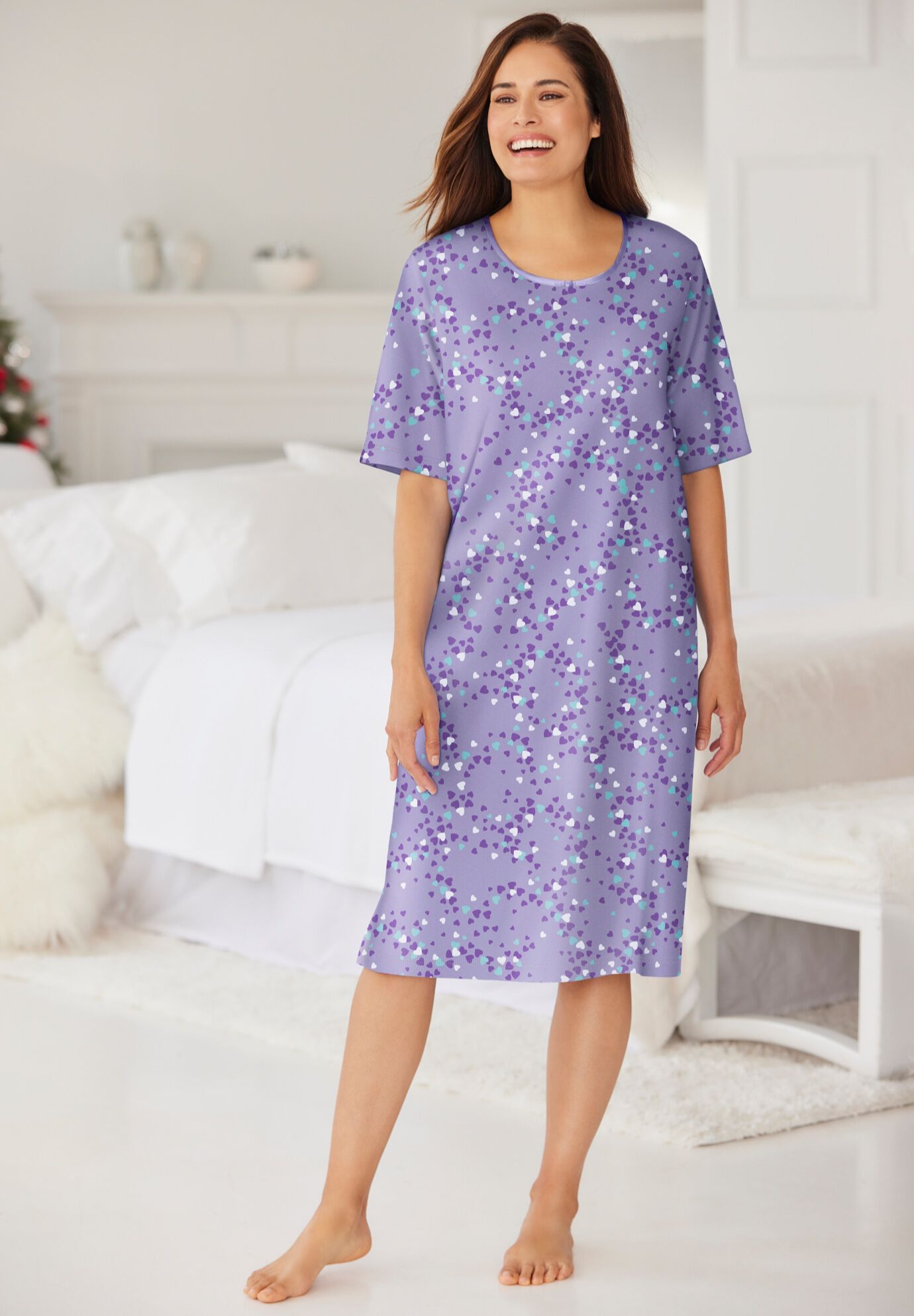 Short-Sleeve Sleepshirt, , alternate image number 4