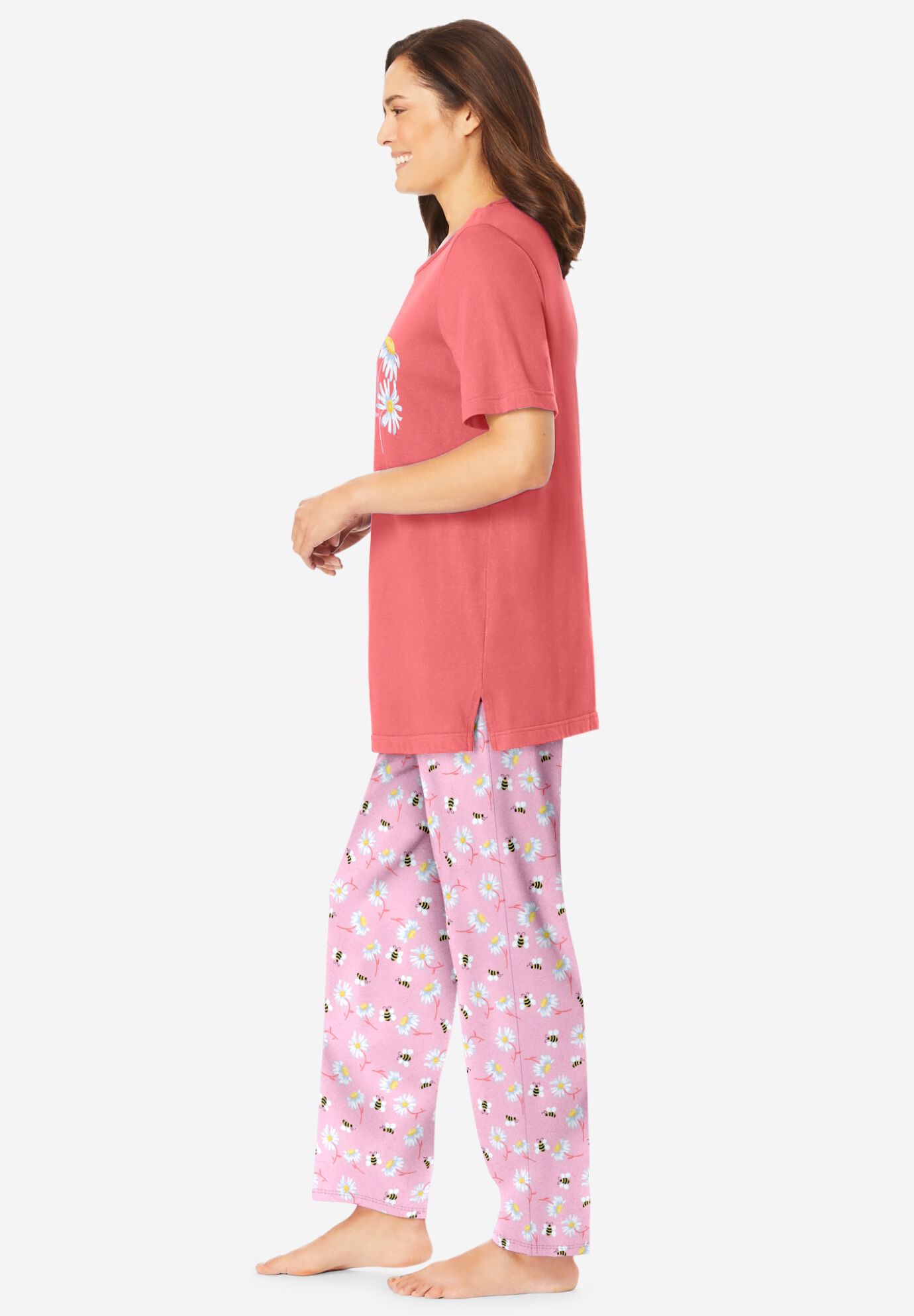 Graphic Tee PJ Set, SWEET CORAL BEES, alternate image number 2