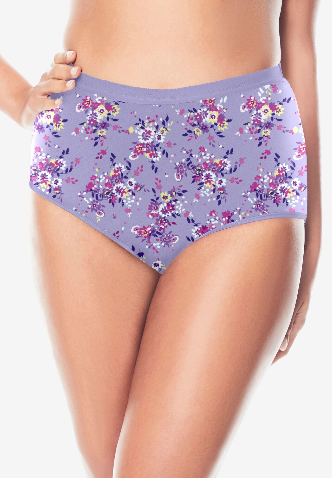 5-PACK TAG-FREE FULL COVERAGE COTTON BRIEF, DITSY PACK, alternate image number 2