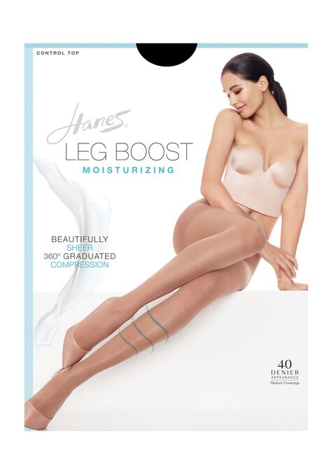 Silk Reflections Leg Boost Moisturizing Hosiery, JET, hi-res image number null