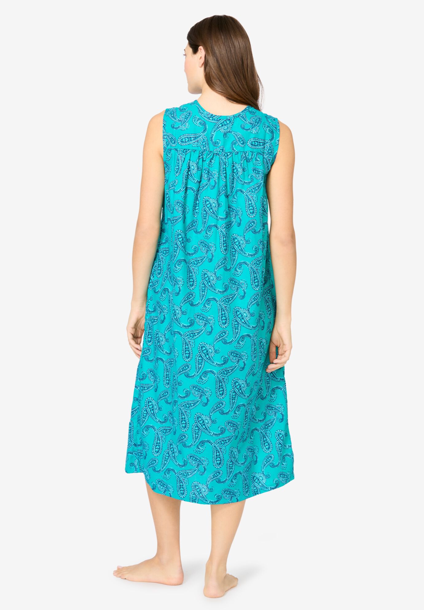 Sleeveless Print Lounger, WATERFALL PAISLEY, on-hover image number 1