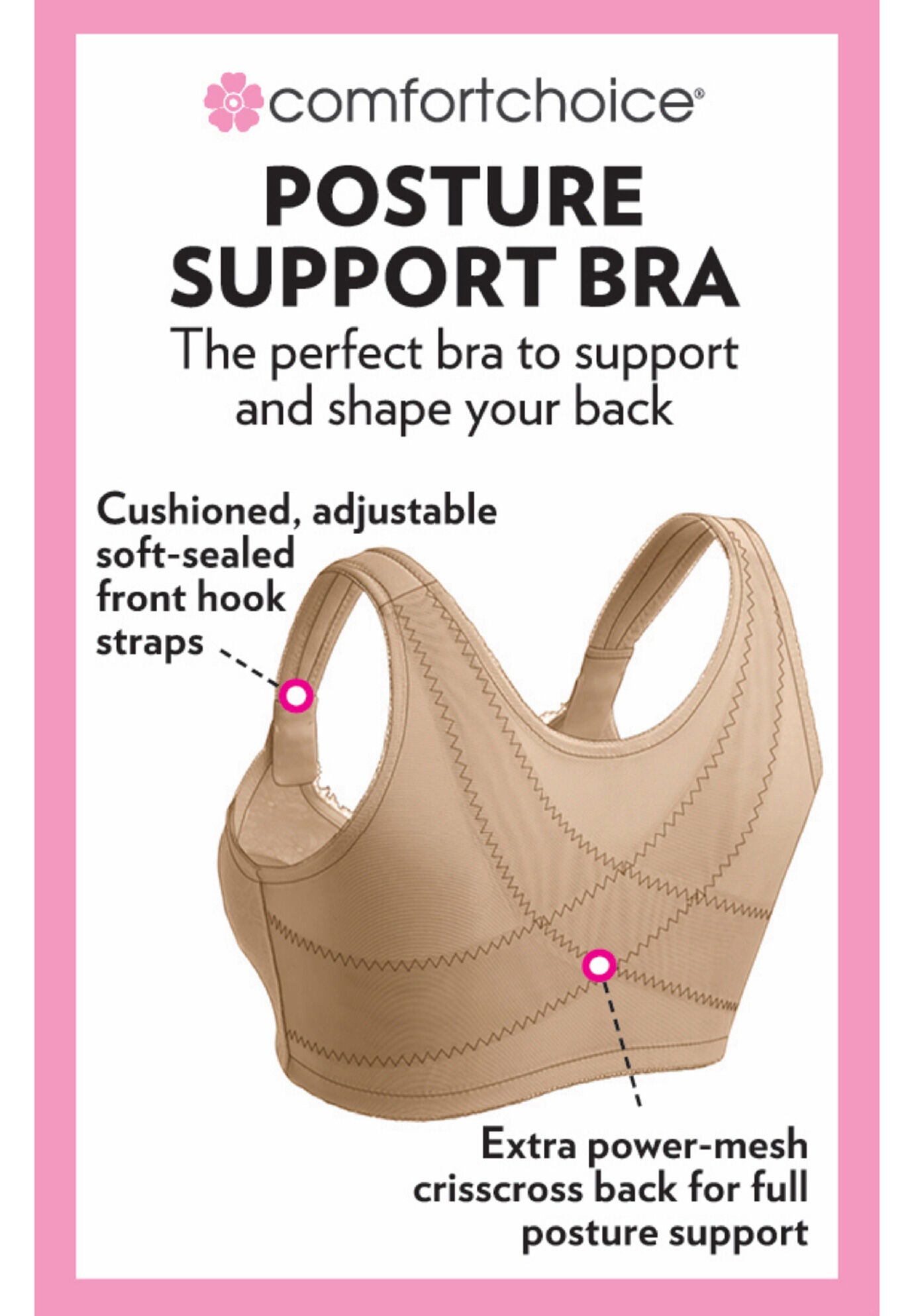 Front Close Wireless Posture Bra, , alternate image number 7