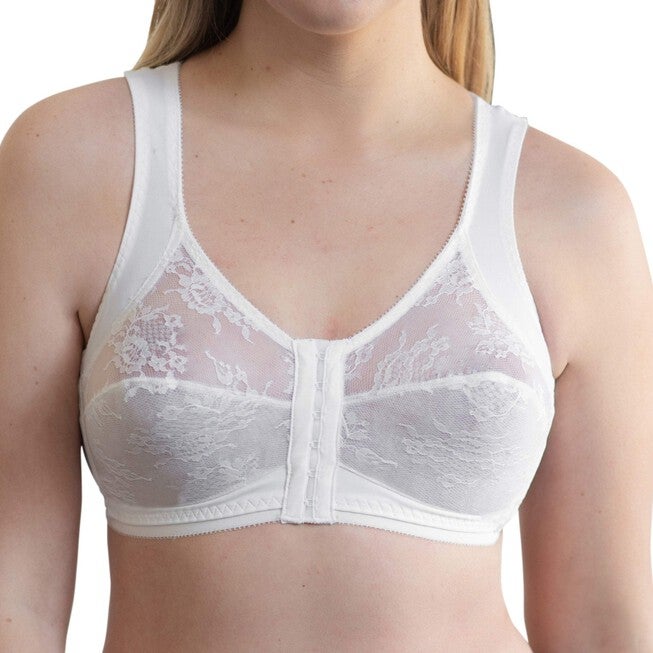 Front Closure Back Support Bandeau Bra, WHITE, hi-res image number 0