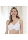 Bestform 5006233 Floral Trim Wireless Cotton Bra With Lightly-Lined Cups, WHITE, hi-res image number null