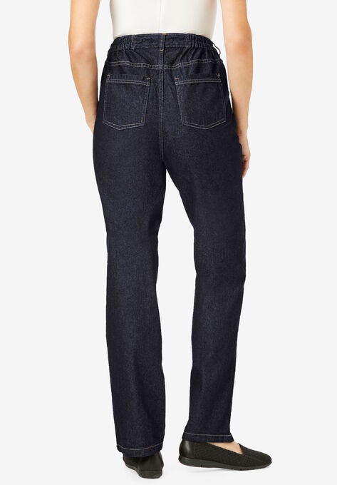 Side-Elastic Straight Leg Cotton Jean, , on-hover image number null
