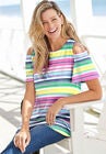 Short-Sleeve Cold-Shoulder Tee, , alternate image number null