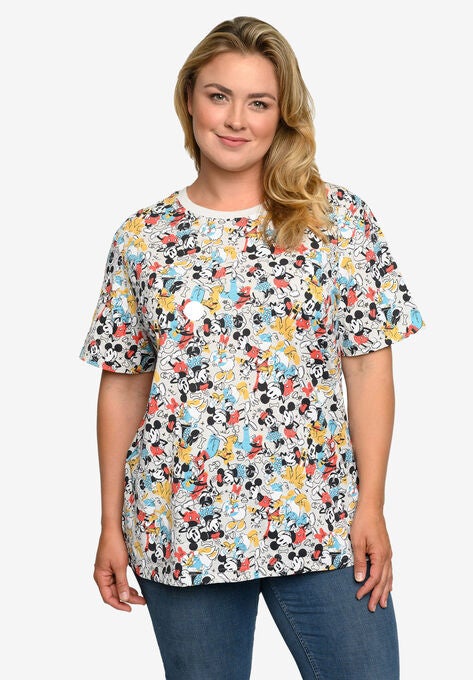 Mickey Mouse & Friends All-Over Print T-Shirt Minnie Pluto, GREY, hi-res image number null