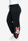 Minnie Mouse Fleece Jogger Pants Elastic Cuff Black, BLACK, hi-res image number null