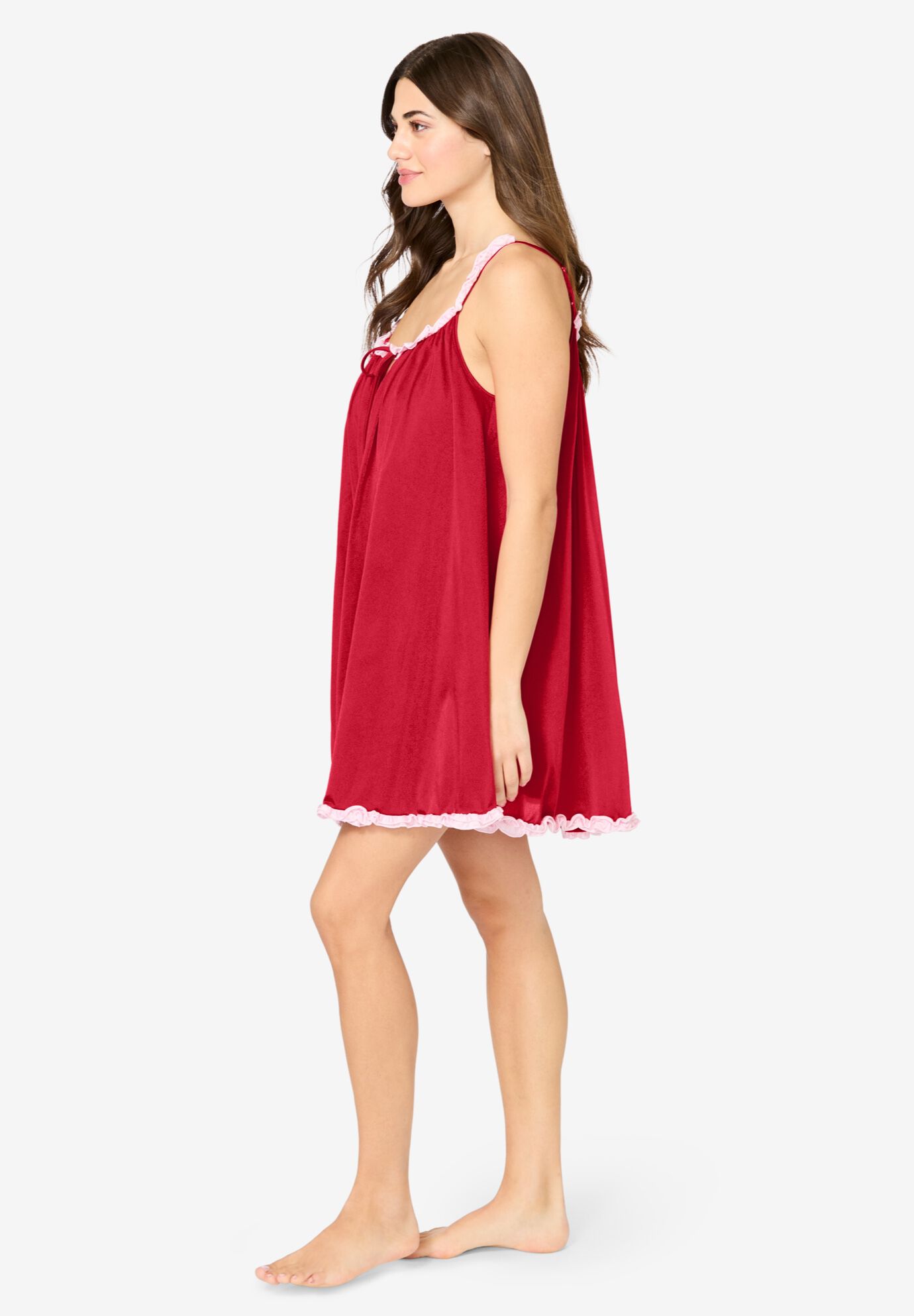 Babydoll Ruffle Gown, CLASSIC RED, alternate image number 2