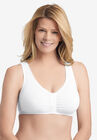 Glamorise® Front-Close Lace Back Bra, WHITE, hi-res image number null