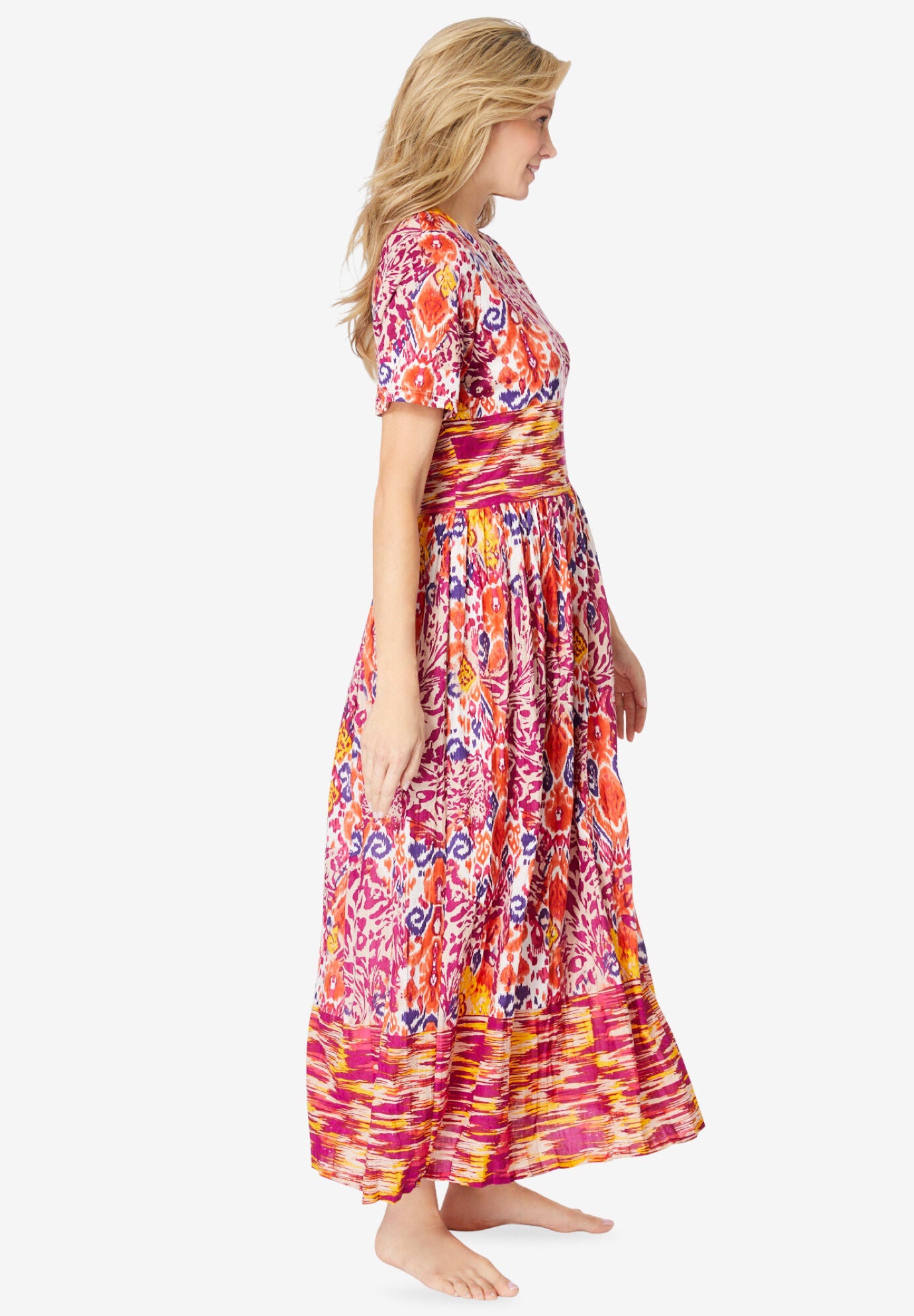 Long Crinkle Cotton Lounger, LAGUNA GREEN OMBRE, alternate image number 2