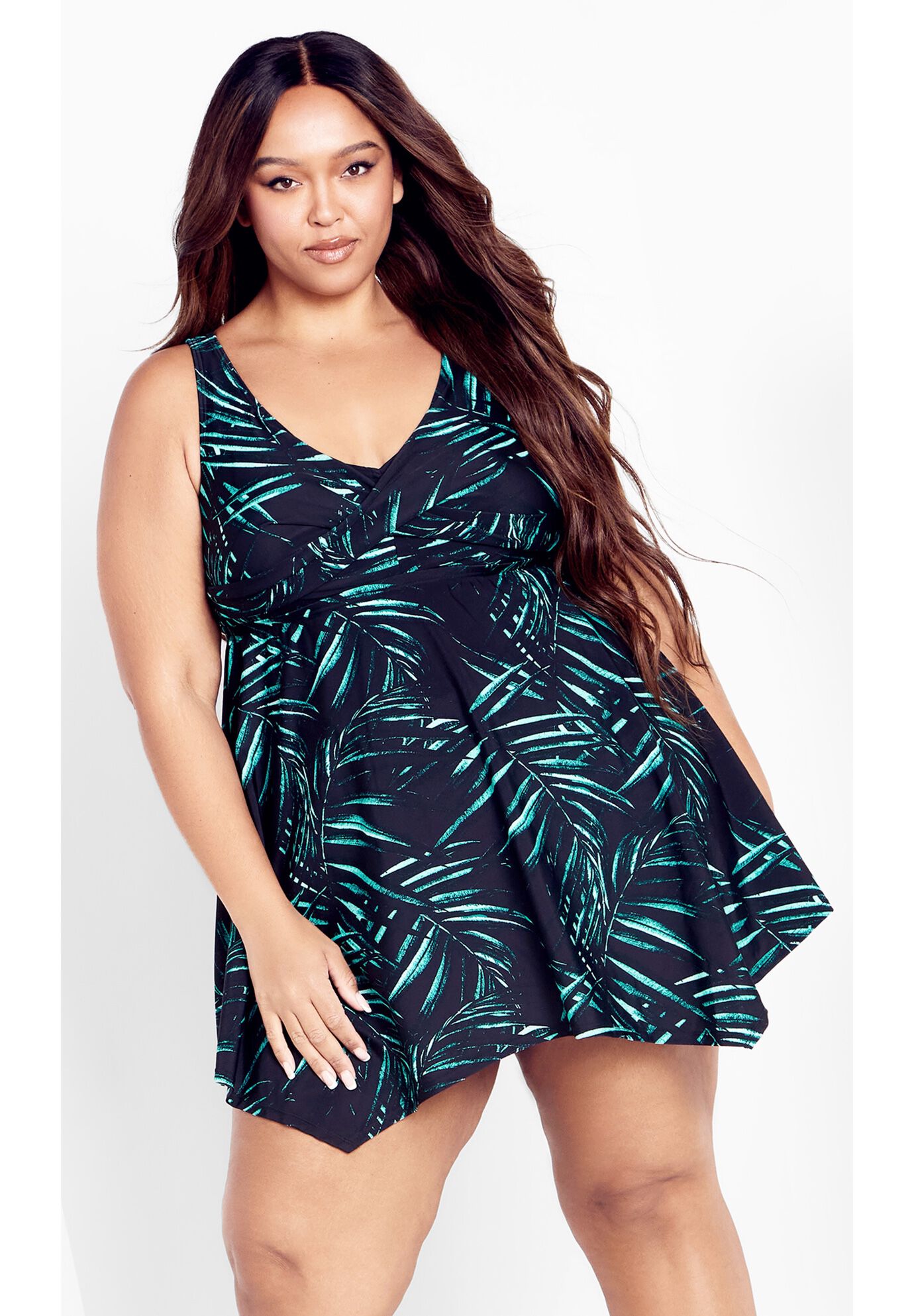 Icon Print Swimdress, AQUA TROPICS PRINT, alternate image number 3