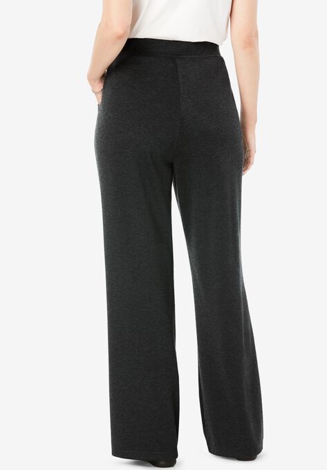 Wide Leg Ponte Knit Pant, , on-hover image number null