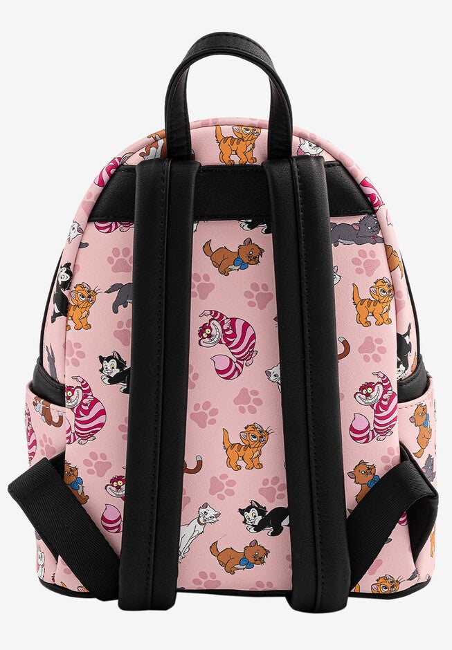 Loungefly x Disney Cats Mini Backpack Handbag All-Over Print Cheshire Marie, , on-hover image number 1