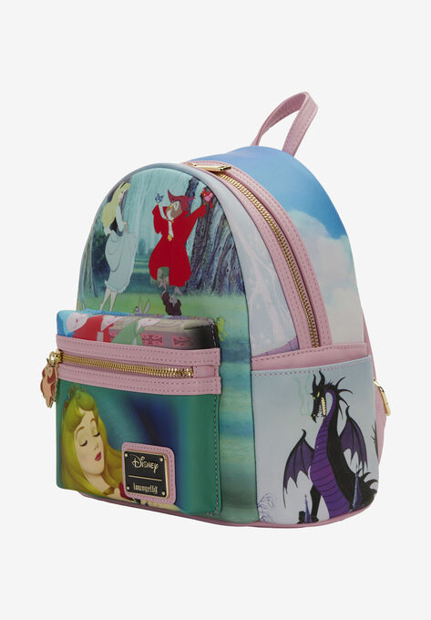 Loungefly X Disney Sleeping Beauty Mini Backpack Handbag Aurora Maleficent, , on-hover image number null