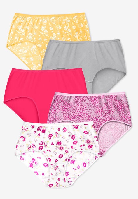 Cotton Brief 5-Pack, FLORAL PRINT PACK, hi-res image number null