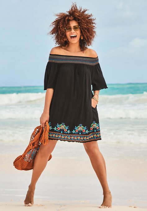 Off-The-Shoulder Cover Up , BLACK MULTI, hi-res image number null