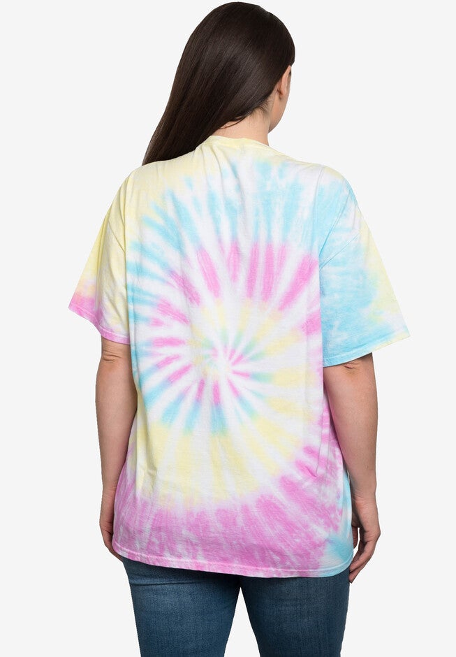 Disney Womens Plus Size Minnie Mouse Short Sleeve Tie-Dye T-Shirt Retro, , on-hover image number 1