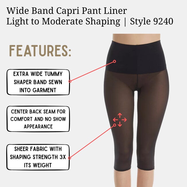 Leg Shaper/Pant Liner Light to Moderate Shaping, BLACK, alternate image number 2