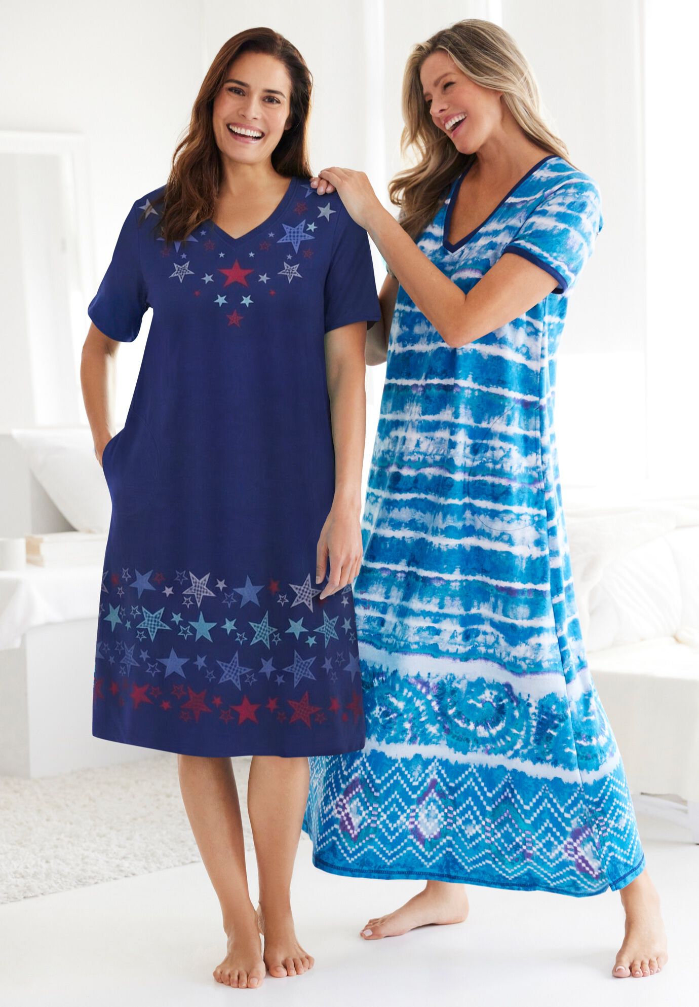 V-NECK SHORT SLEEVE MAXI LOUNGER, , alternate image number 7