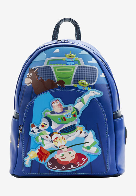 Loungefly X Pixar Toy Story Mini Backpack Handbag Buzz Lightyear & Jessie, BLUE, hi-res image number null