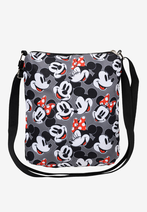 Mickey & Minnie Mouse Faces Smiles Passport Bag Travel Crossbody Purse, , alternate image number null