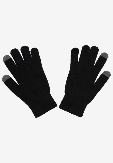 Adult Unisex Disney Mickey Mouse Knit Beanie Hat & Texting Gloves Black 2-PC Set, , on-hover image number null