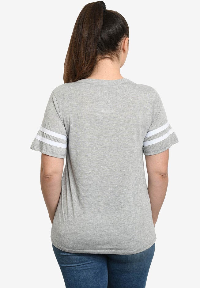 Women's Plus Size MIckey Mouse V-Neck T-Shirt Classic Retro Gray, , on-hover image number null