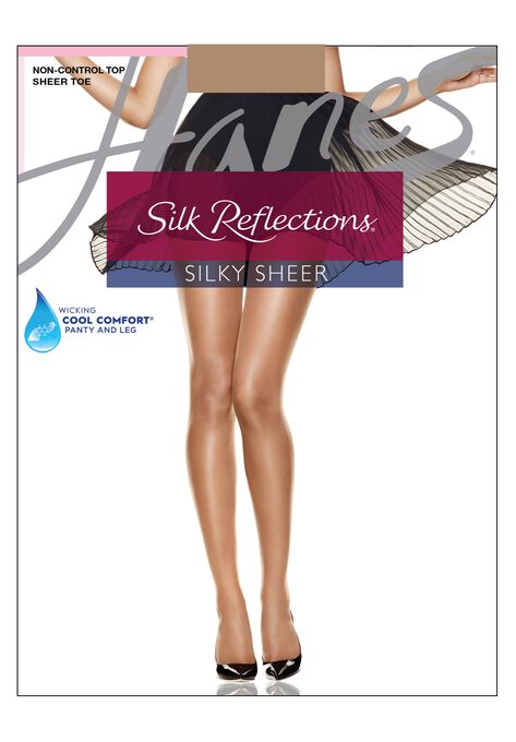 Silk Reflections Silky Sheer Non-Control Top Sheer Toe 6-Pack, BARE, hi-res image number null