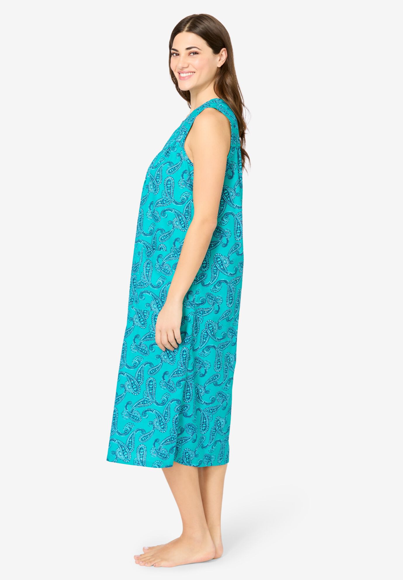 Sleeveless Print Lounger, WATERFALL PAISLEY, alternate image number 2