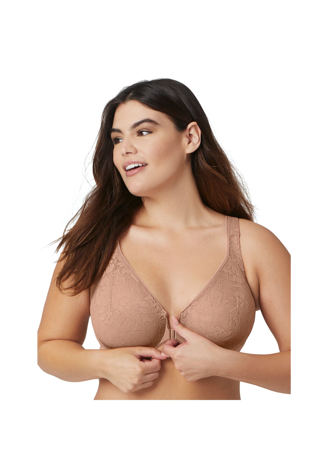 Glamorise Lacey T-Back Front-Closure WonderWire Underwire  Bra 9246 (Women&#39;s & Women&#39;s Plus), , alternate image number 8