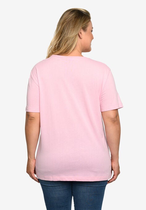 Mickey And Minnie Mouse Back To Back T-Shirt Pink, , alternate image number null