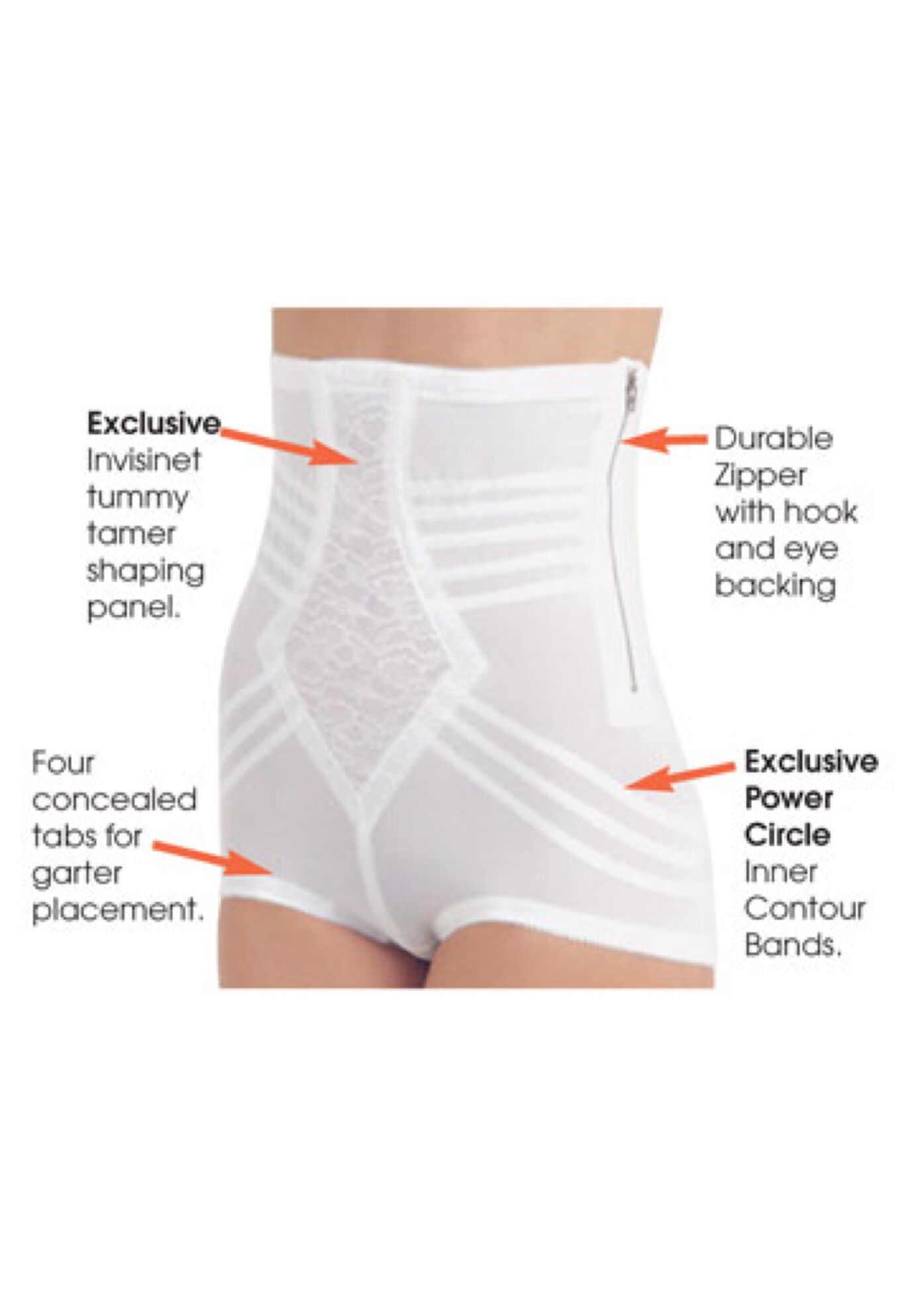 The Rago Shapette No Roll High Waist Brief with Zipper features exclusive contour bands. 6101, , on-hover image number 1