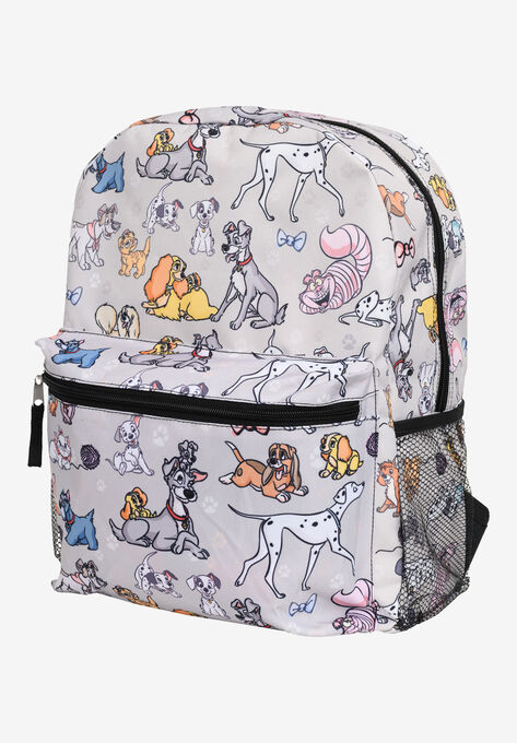 Disney Cats & Dogs Backpack 16" All-Over Print Cheshire Cat Lady Tramp Dodger, , on-hover image number null