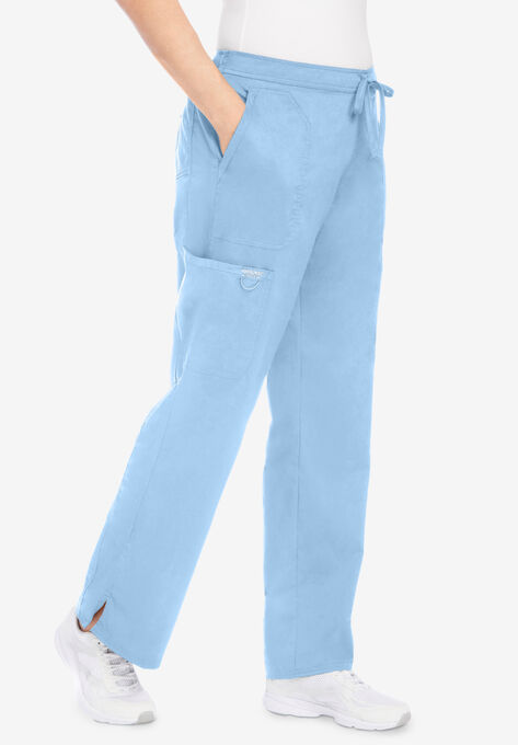Mid-Rise Moderate Flare Drawstring Scrub Pant, SKY BLUE, hi-res image number null