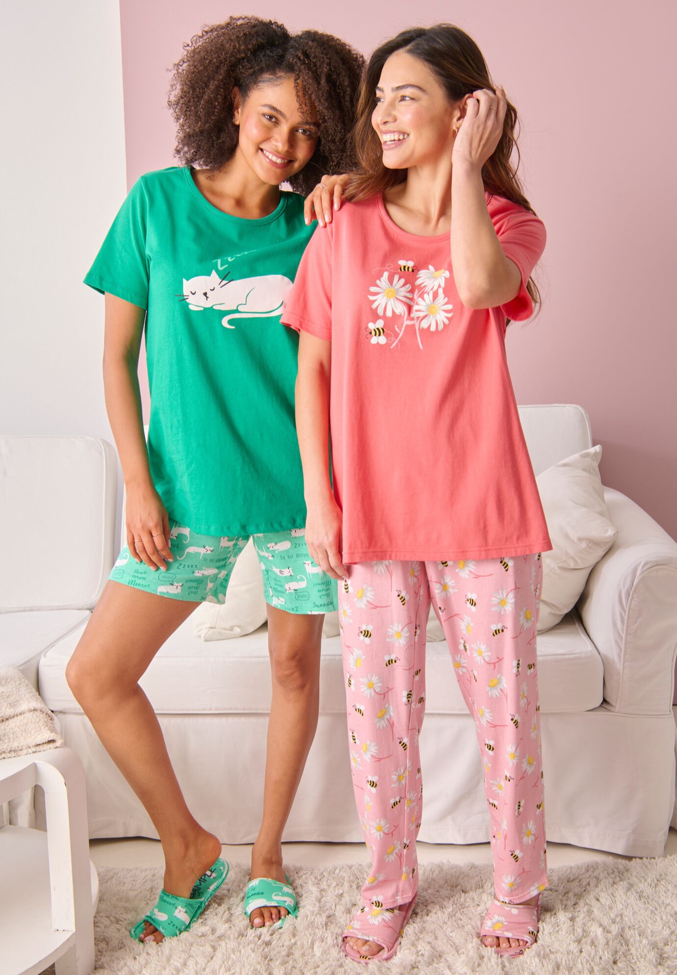 Graphic Tee Pure Cotton PJ Set, , alternate image number 6