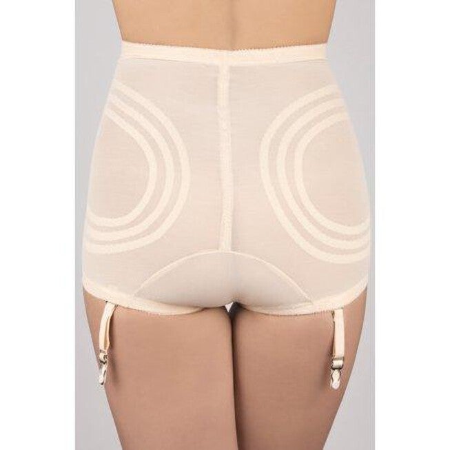 Extra Firm High Waist Panty Brief with Removable Garters, BEIGE, on-hover image number 1