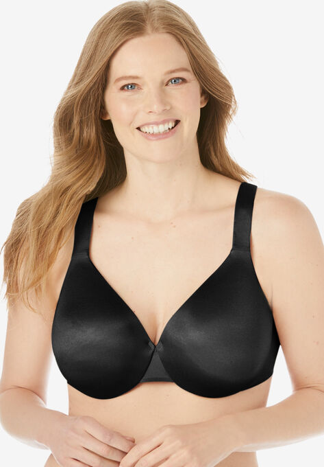 Solid Full-Coverage Smooth Underwire Bra, BLACK, hi-res image number null