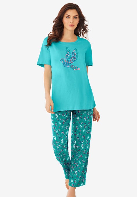 Graphic Tee PJ Set , WATERFALL PAISLEY, hi-res image number null