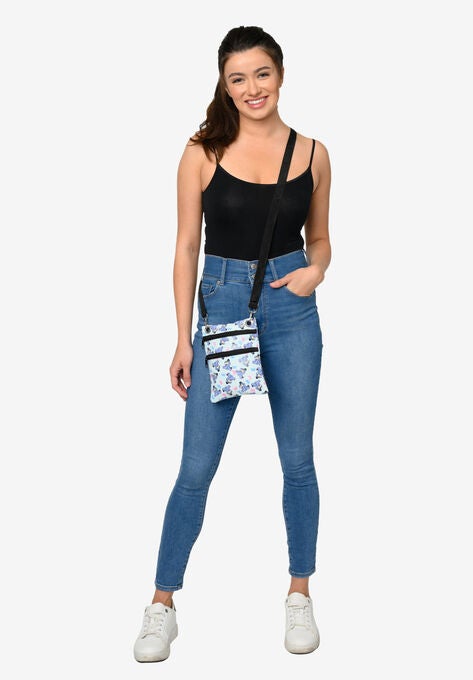 Eeyore Butterflies Passport Bag Travel Crossbody Purse Light Blue, , alternate image number null
