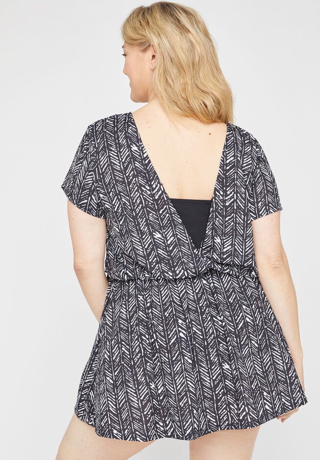 Monaco Short-Sleeve Swimdress, , on-hover image number 1